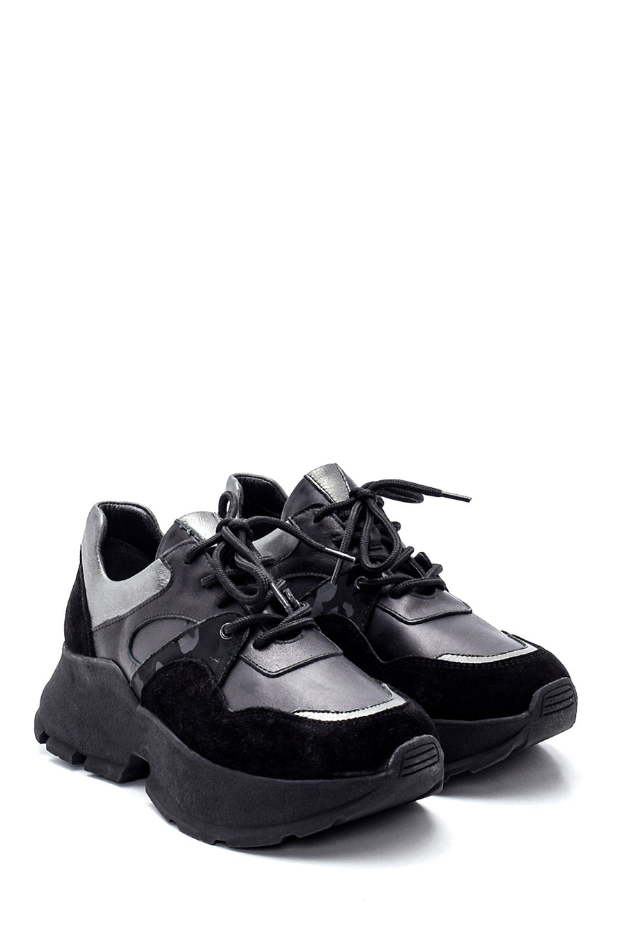 Women's Leather Suede Detail Sneaker