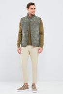 Isko Men's Gray Suede Leather Vest | Derimod