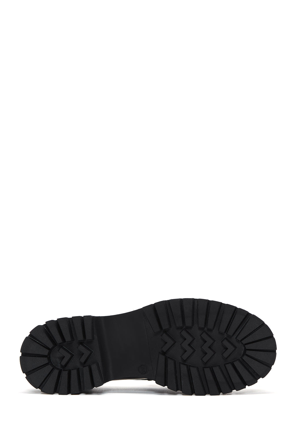 Kadın Siyah Tokalı Kalın Tabanlı Rugan Deri Maskülen Loafer