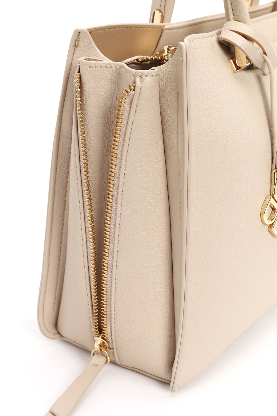 Woman Beige Long-Strap Shoulder Bag