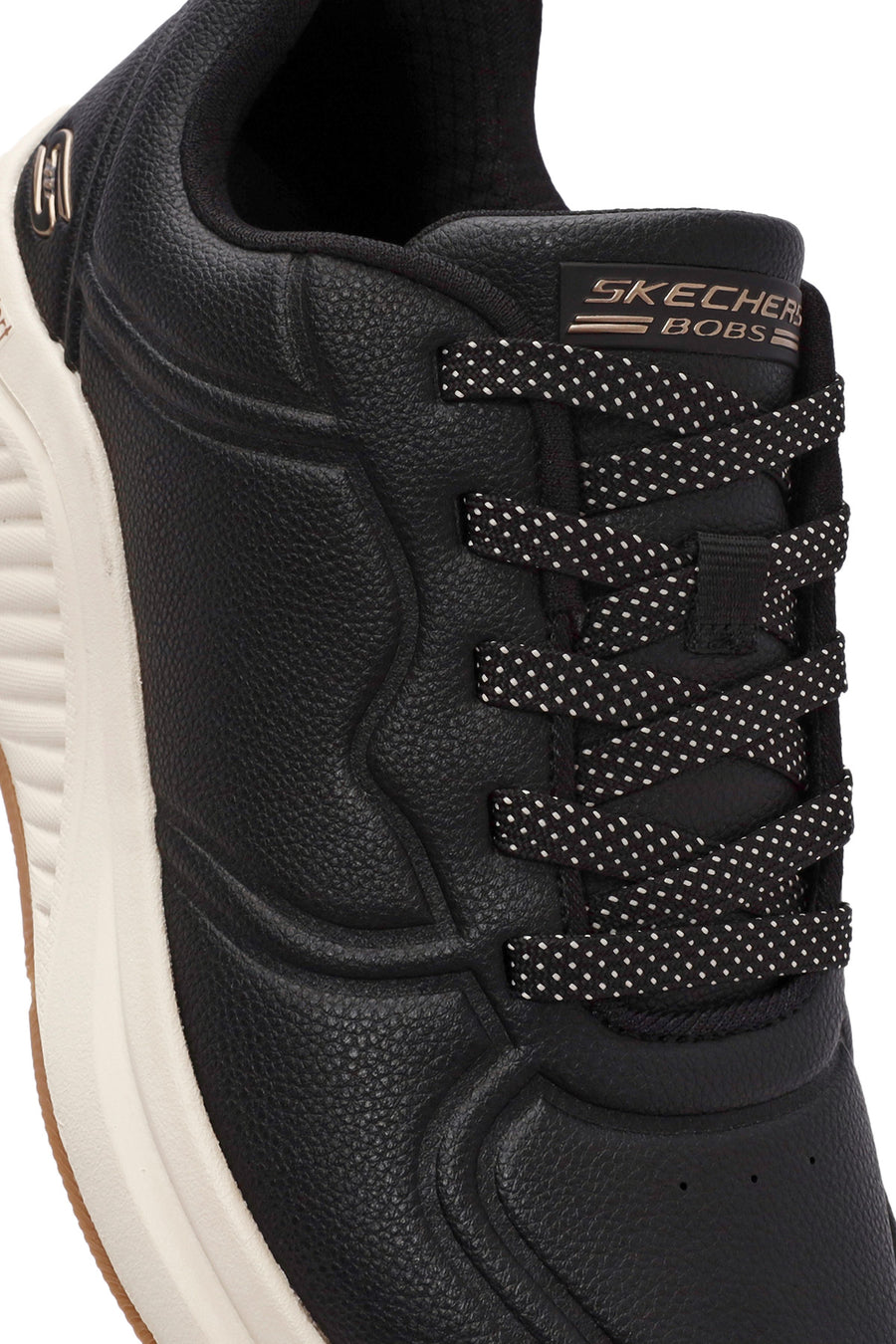 Skechers Kadın Siyah Bobs Arch Bağcıklı Kalın Tabanlı Deri Sneaker