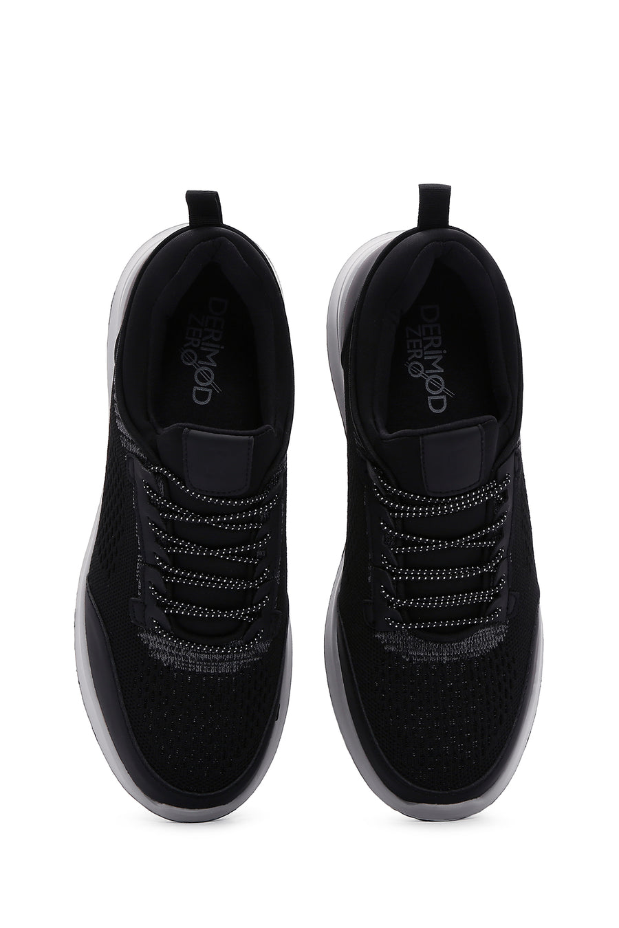 Derimod Zero Men's Black Lace-Up Thick Soled Fabric Sneaker
