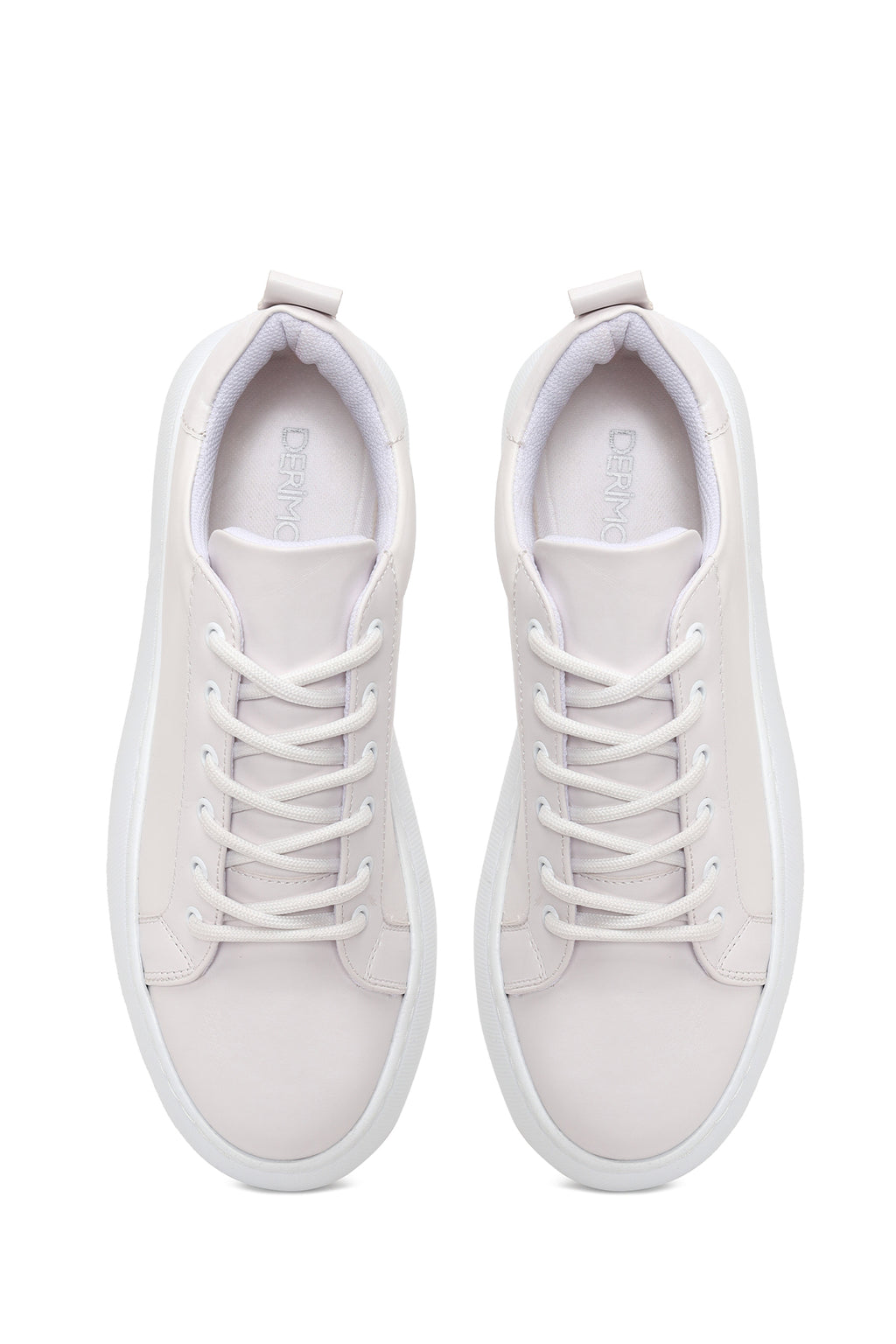 Kadın Beyaz Bağcıklı Kalın Tabanlı Sneaker