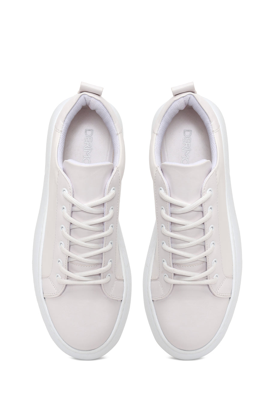 Kadın Beyaz Bağcıklı Kalın Tabanlı Sneaker