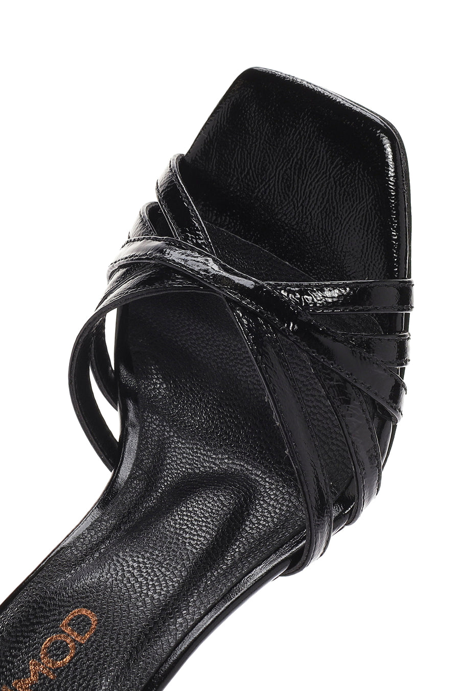Women's Black Ankle Strap Thin Heeled Leather Sandals
