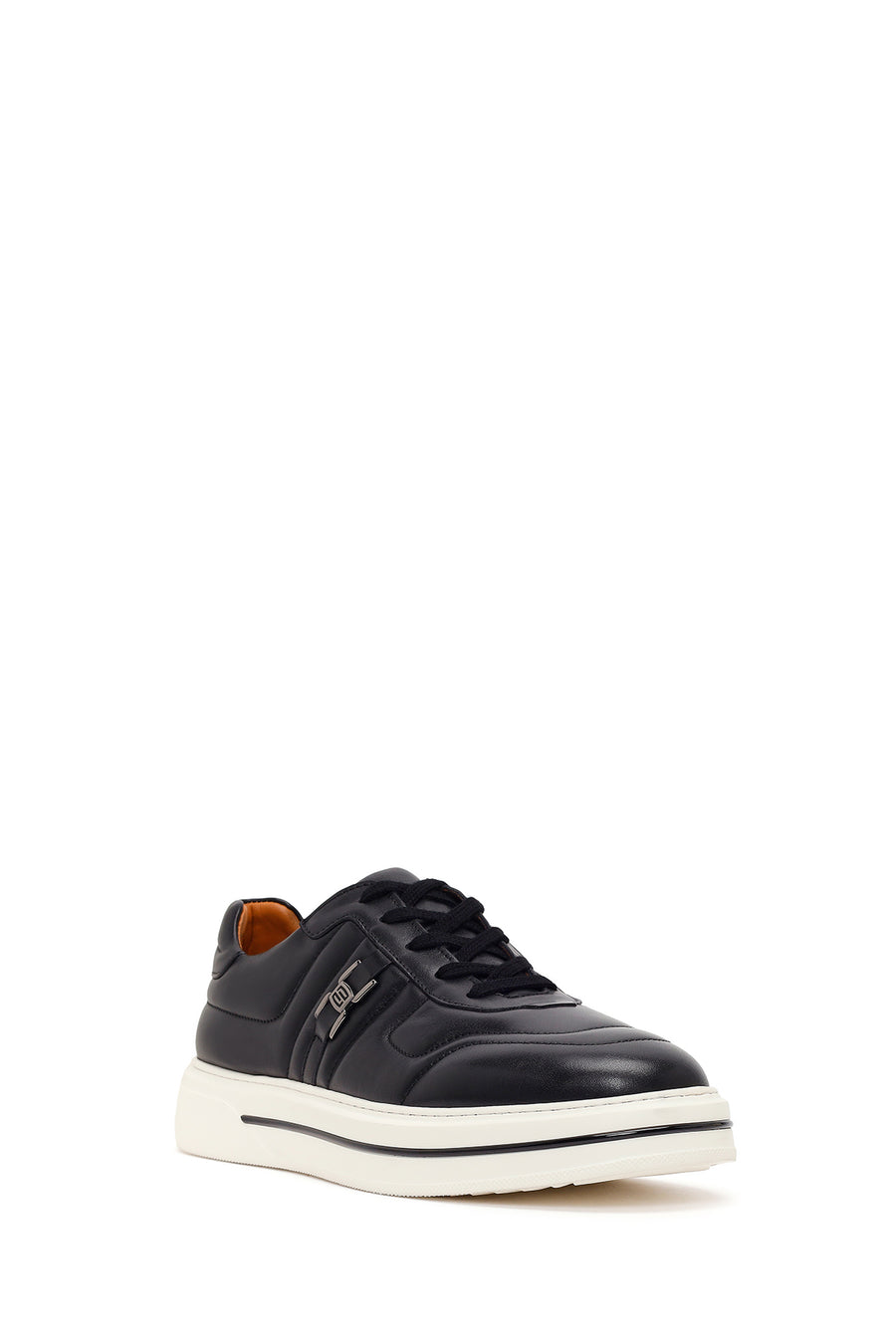 Male Black Lace-Up Leather Sneaker