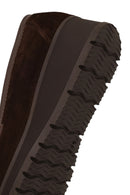 Woman Brown Buckled Wedge Suede Comfort Loafer | Derimod