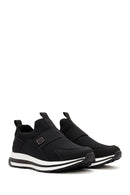 Men's Black Thick-Soled Fabric Sneakers | Derimod