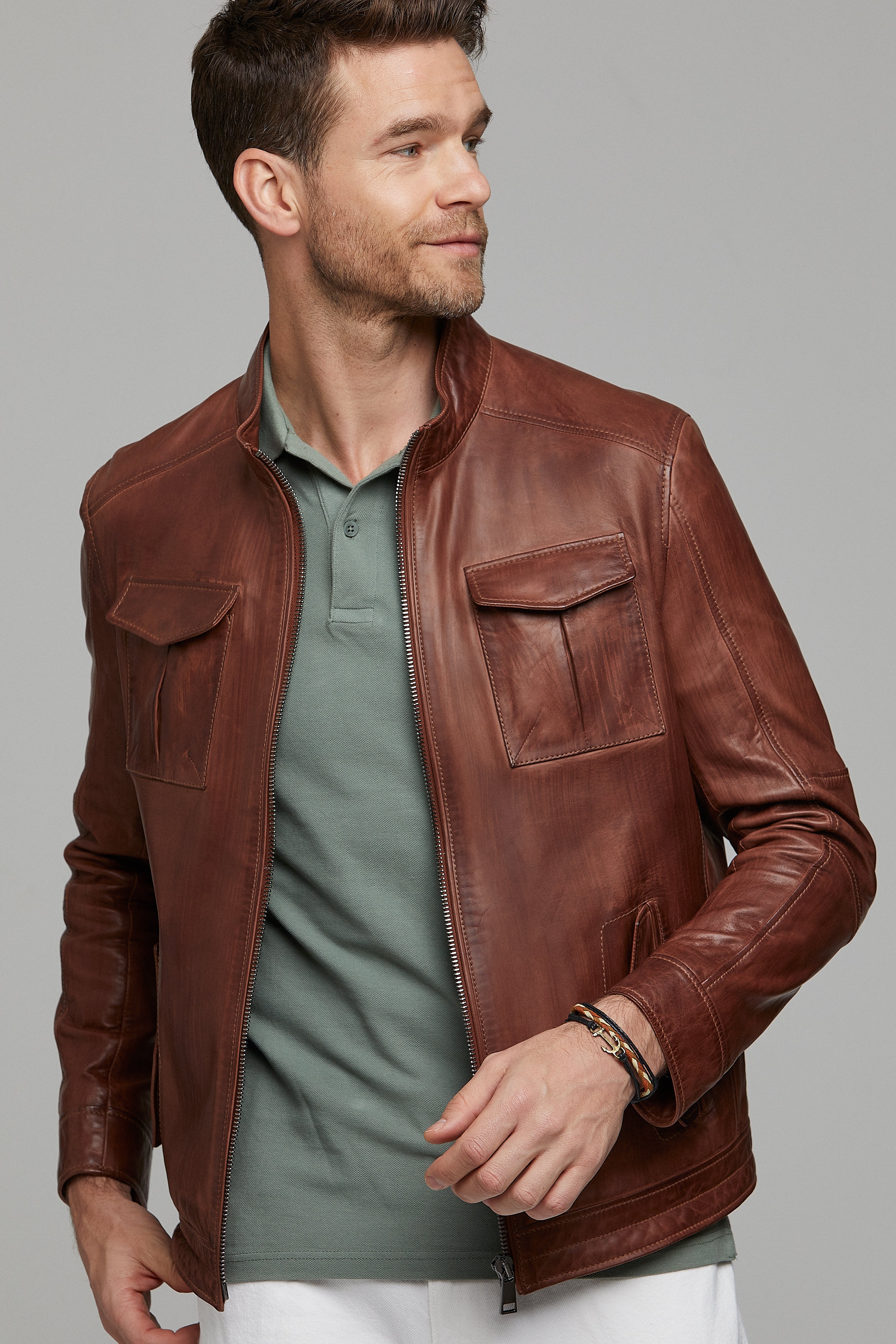 Benjamin Men's Leather Jacket 21SGD6375W3 | Derimod