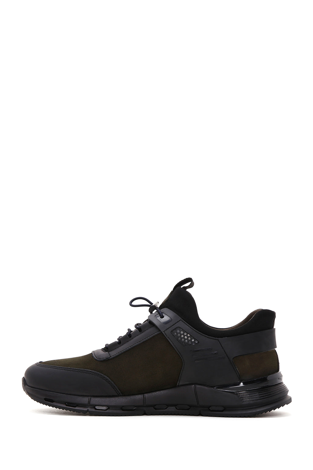 Erkek Haki Bağcıklı Nubuk Deri Sneaker
