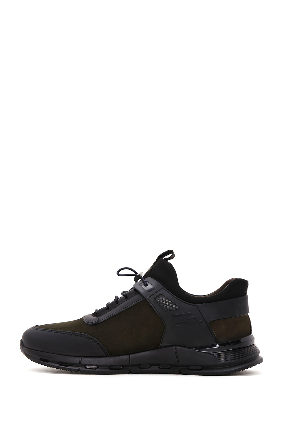 Erkek Haki Bağcıklı Nubuk Deri Sneaker