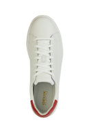 Geox Erkek Beyaz Spherica Ecub-1 Bağcıklı Deri Sneaker | Derimod