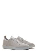 Men's Gray Suede Leather Sneaker | Derimod