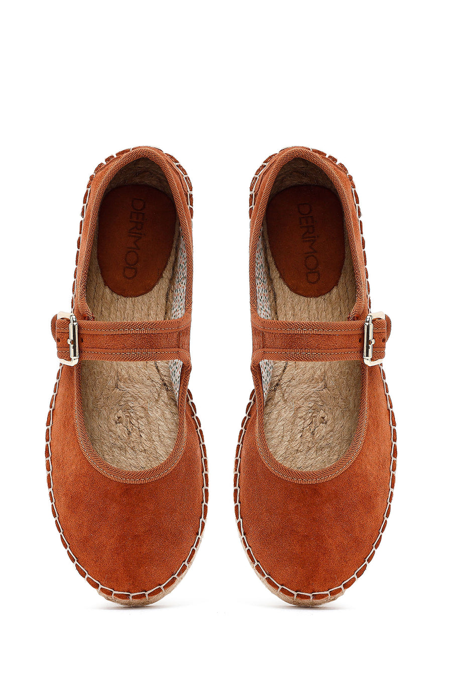 Women's Orange Strappy Suede Espadrilles