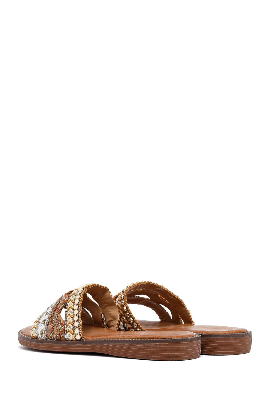 Woman Beige Stone Slippers