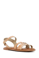 Women's Powder Ankle Strap Leather Bodrum Sandals | Derimod