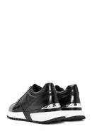 Men's Black Crocodile Patterned Leather Sneakers | Derimod
