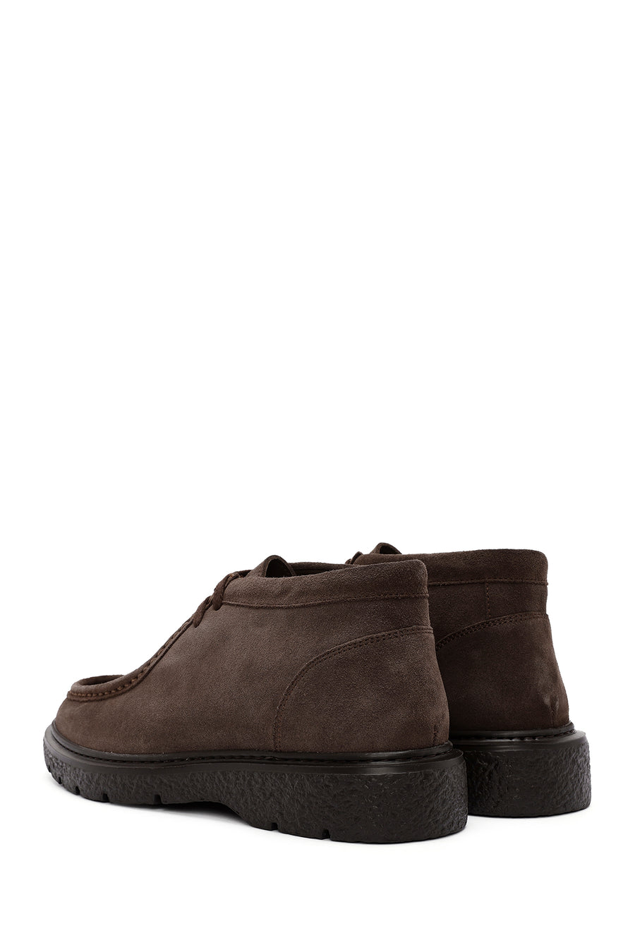 Men's Brown Lace-Up Suede Leather Casual Boots