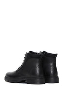 Men's Black Leather Zippered Casual Boots | Derimod