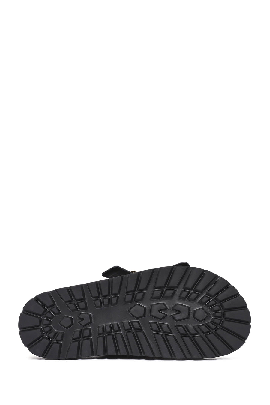 Women's Black Strappy Thick Soled Sandals