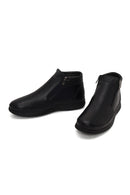 Male Black Zip Closure Leather Boots | Derimod