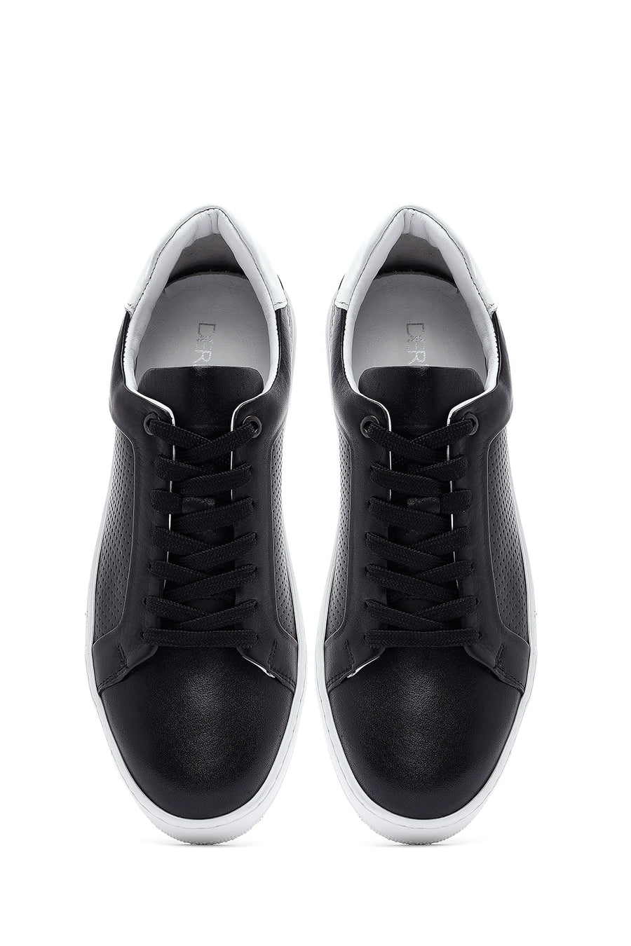 Men's Black Lace-up Leather Sneaker