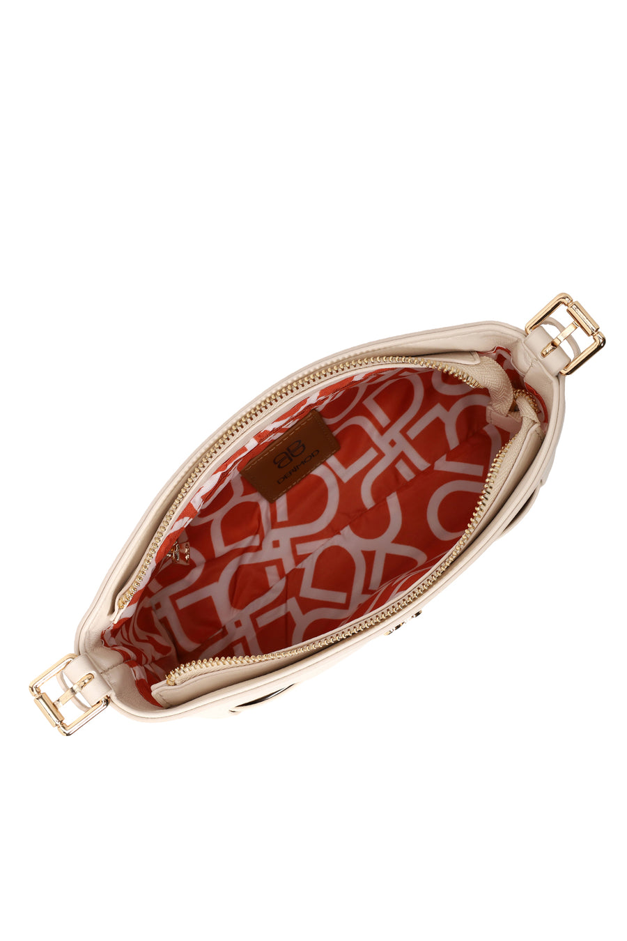 Woman Cream Knit Shoulder Bag