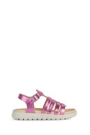 Girl's Pink Leather Sandals | Derimod