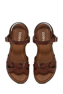 Women's Brown Ankle Strap Leather Bodrum Sandals | Derimod