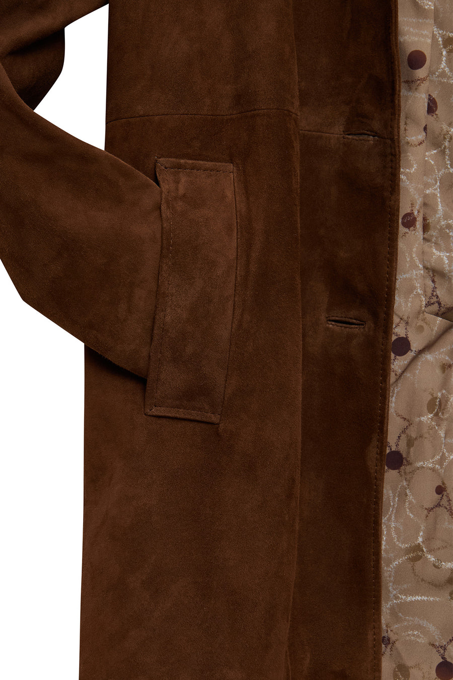 Emma Women's Brown Suede Leather Coat