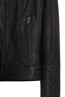 Prima Woman Black Short Leather Jacket | Derimod