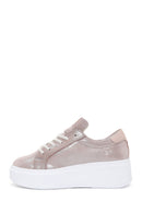 Women's Powder Leather Thick Soled Sneaker | Derimod