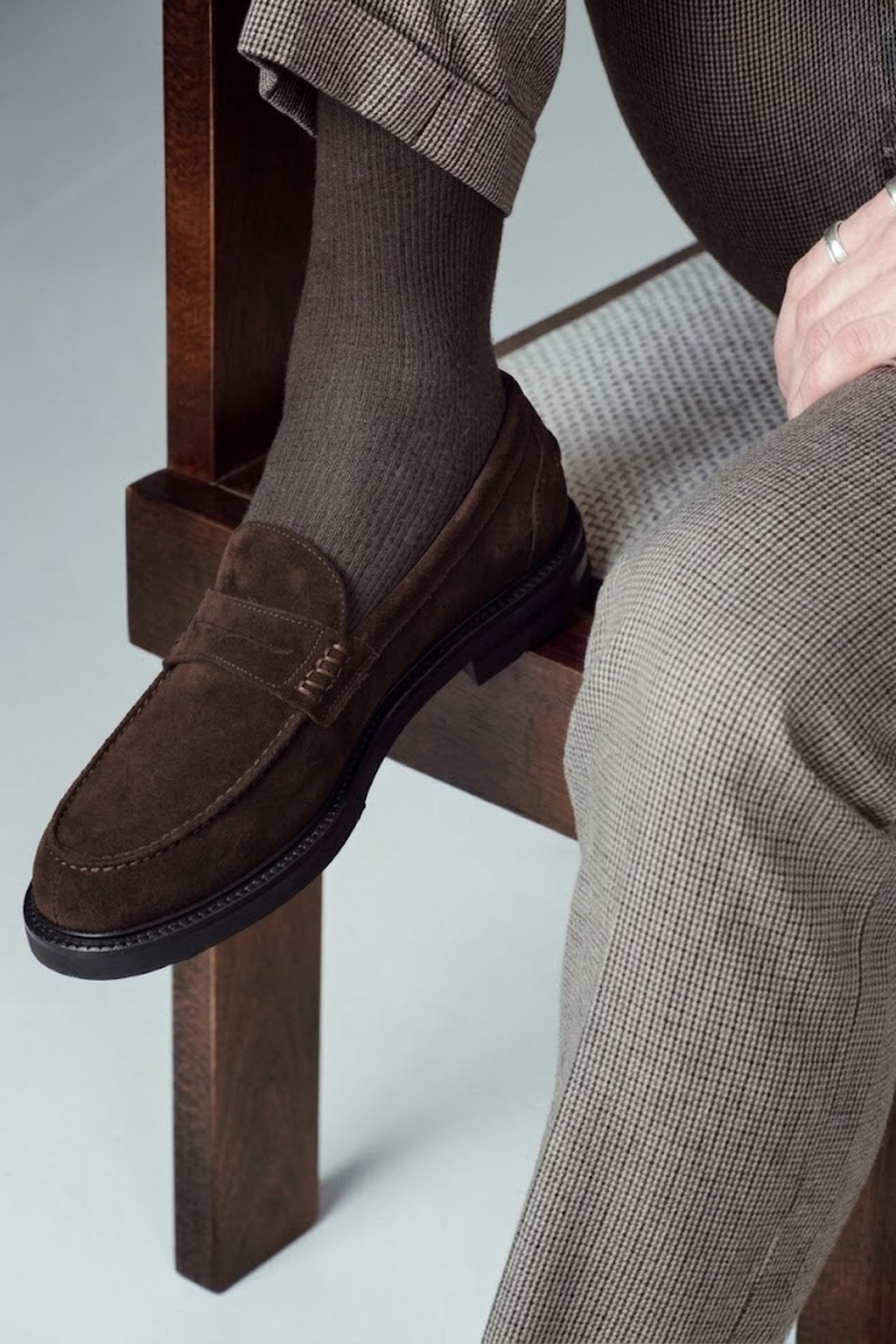 Erkek Kahverengi Süet Deri Casual Loafer