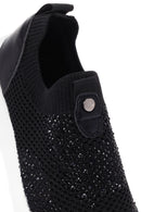 Derimod Zero Women's Black Thick Soled Fabric Sneaker | Derimod