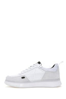 Men's White Leather Thick Soled Sneaker | Derimod