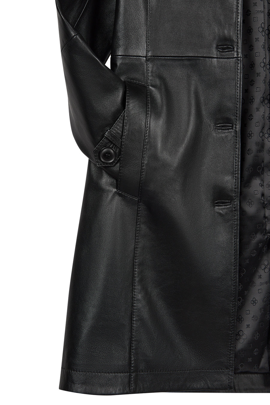 Lilian Woman Black Long Leather Coat