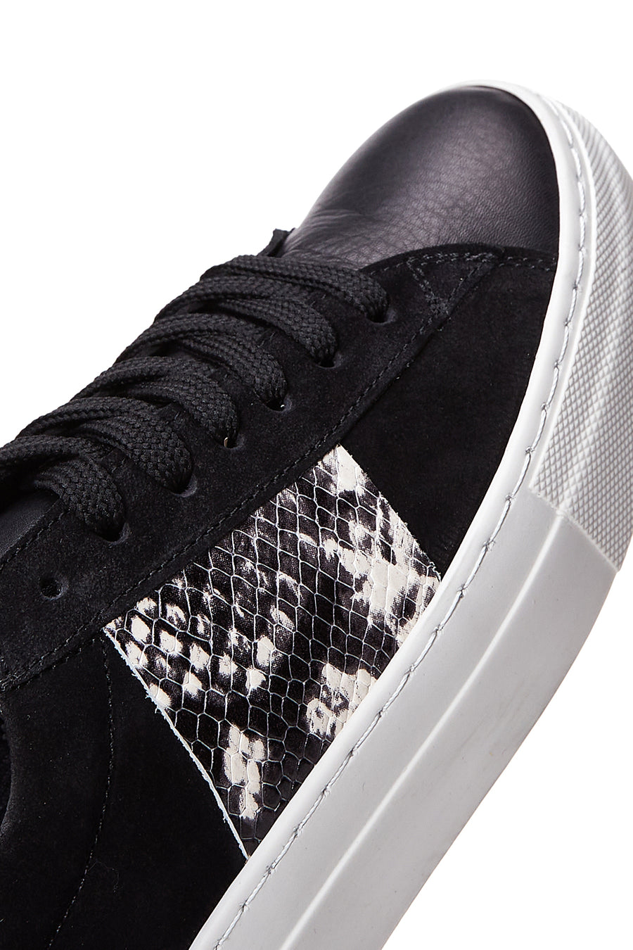Kadın Siyah Deri Desenli Sneaker