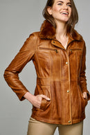 Roxy Women's Leather Jacket | Derimod