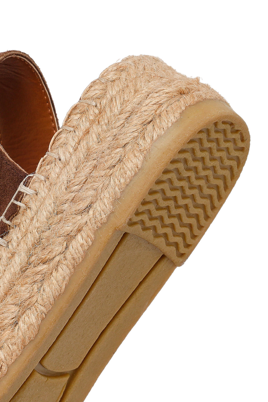 Women's Brown Suede Leather Espadrille Sandals