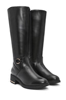 Women's Black Zipper Buckle Detail Boots | Derimod