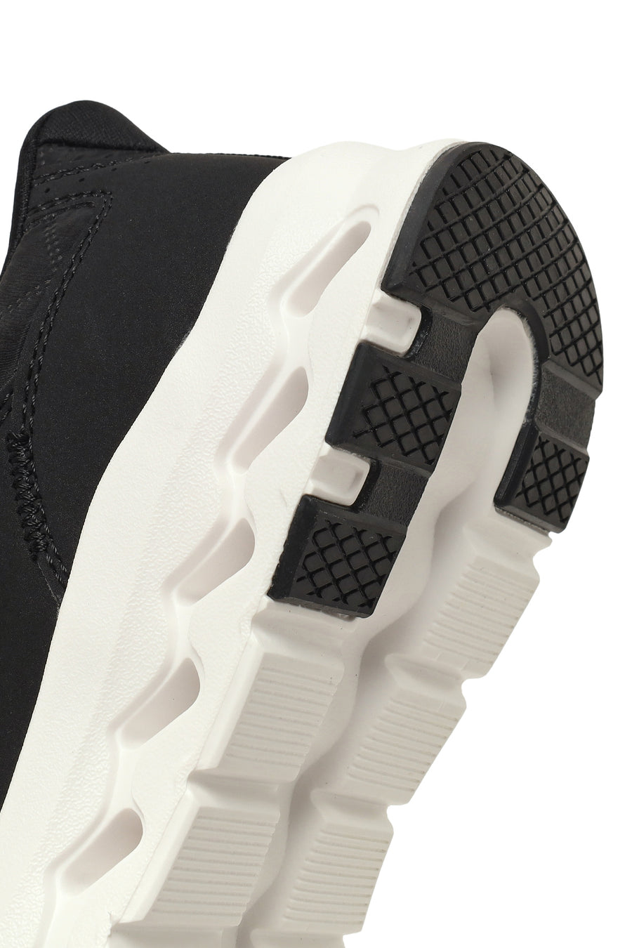 Woman Black Lace-Up Thick-Soled Sneakers