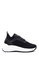 Women's Black Thick Soled Fabric Sneaker | Derimod