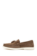 Erkek Bej Püsküllü Süet Deri Casual Loafer | Derimod