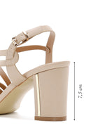 Women's Beige Thick Heeled Sandals | Derimod