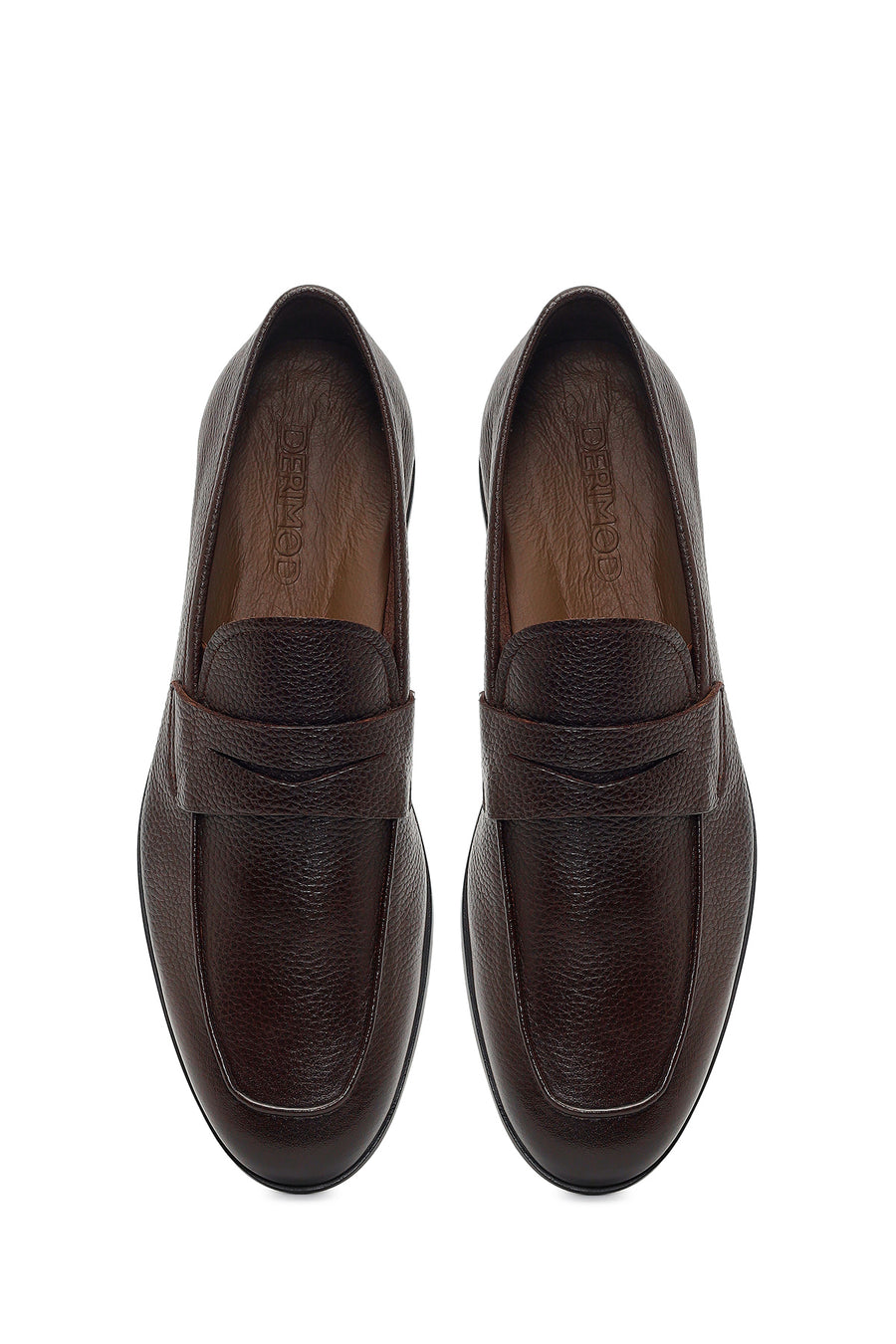 Erkek Kahverengi Deri Klasik Loafer