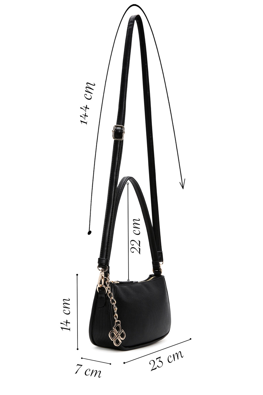 Women's Black Long Strap Shoulder Bag
