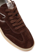 Kadın Kahverengi Bağcıklı Süet Deri Sneaker | Derimod