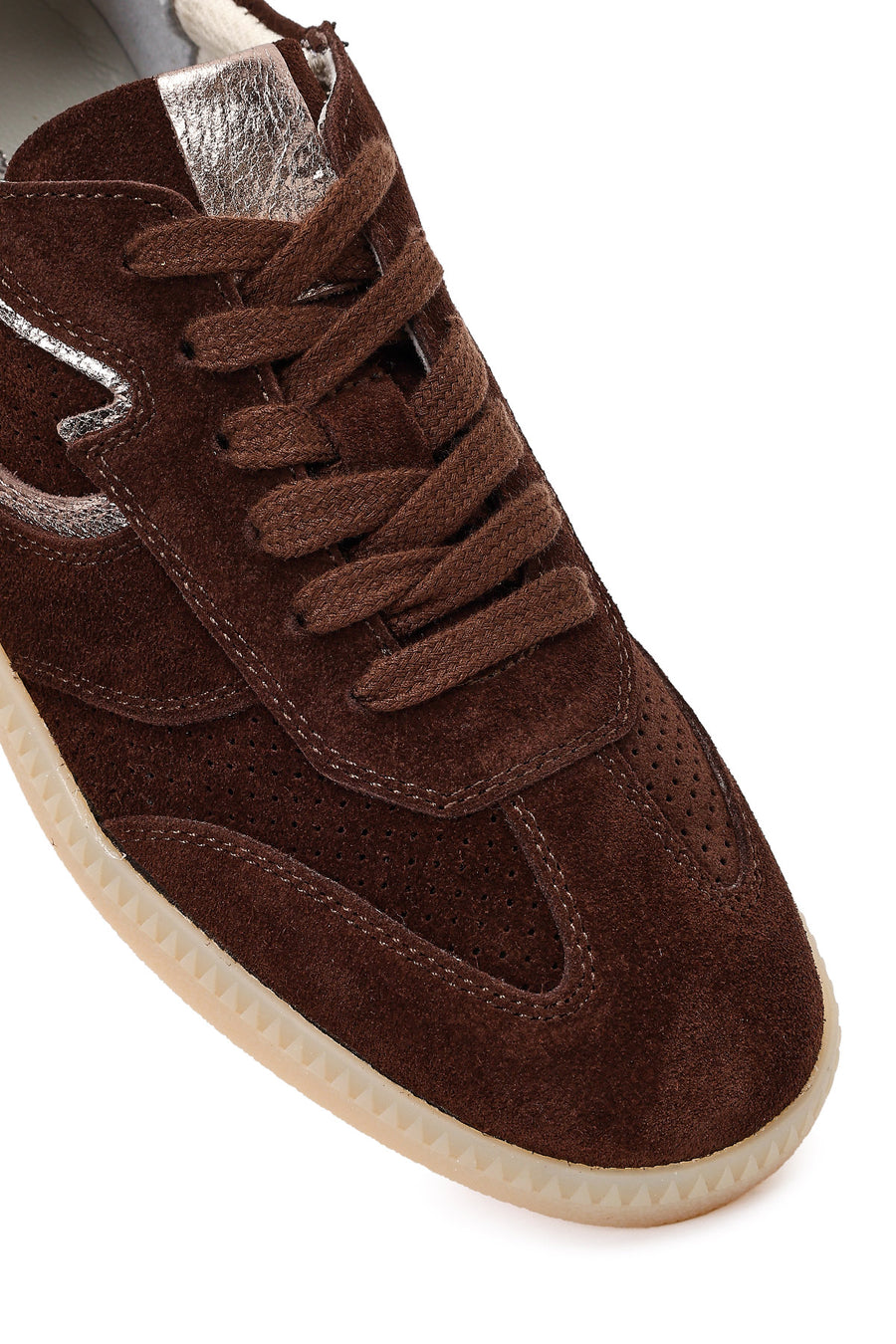 Women's Brown Lace-up Suede Leather Sneaker