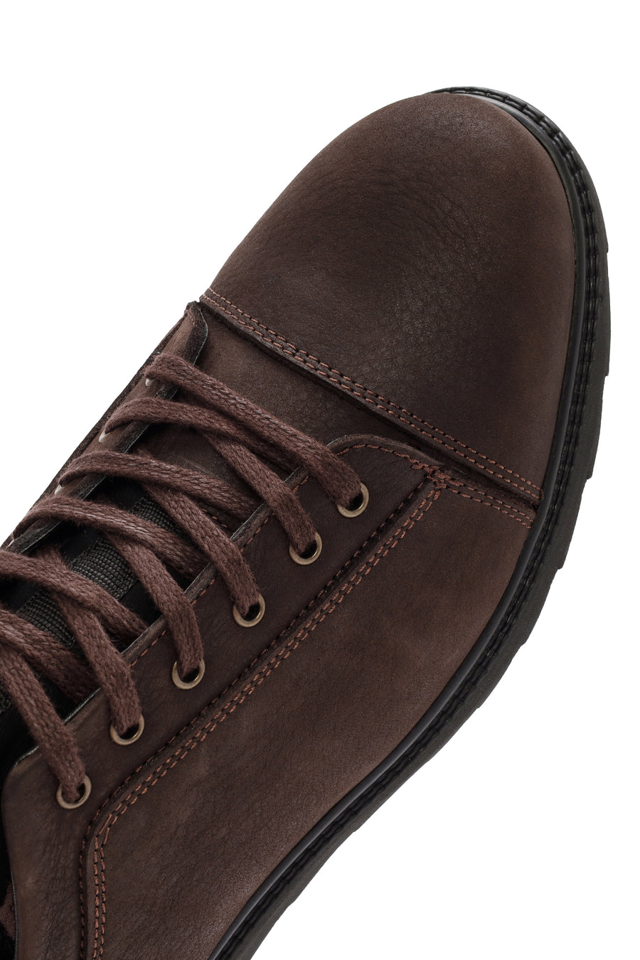 Men's Brown Lace-Up Leather Sneaker