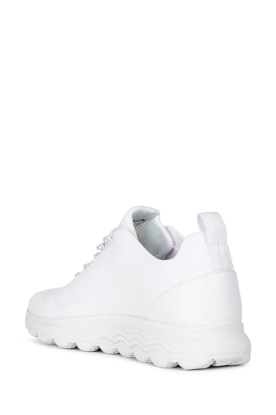 Geox Women's White Spherica Lace-Up Leather Sneaker
